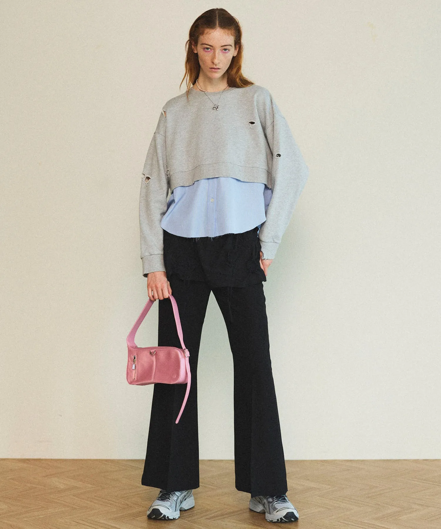 Shirt Layered Crush Processing Sweatshirt