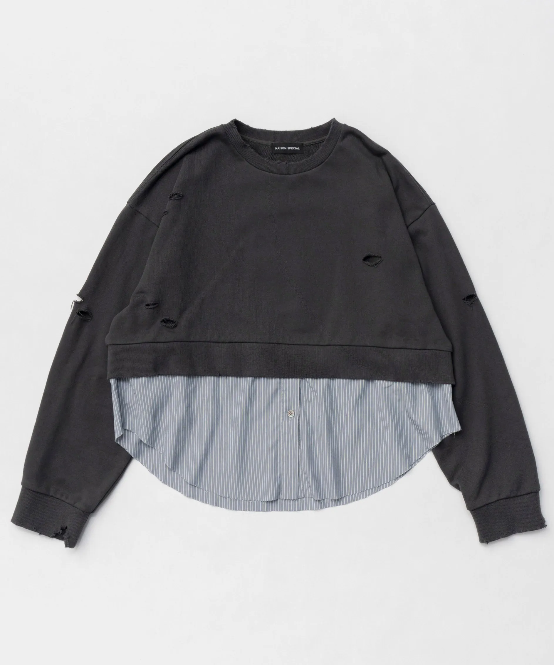 Shirt Layered Crush Processing Sweatshirt