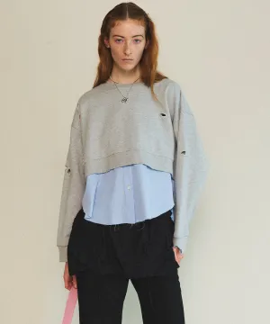 Shirt Layered Crush Processing Sweatshirt