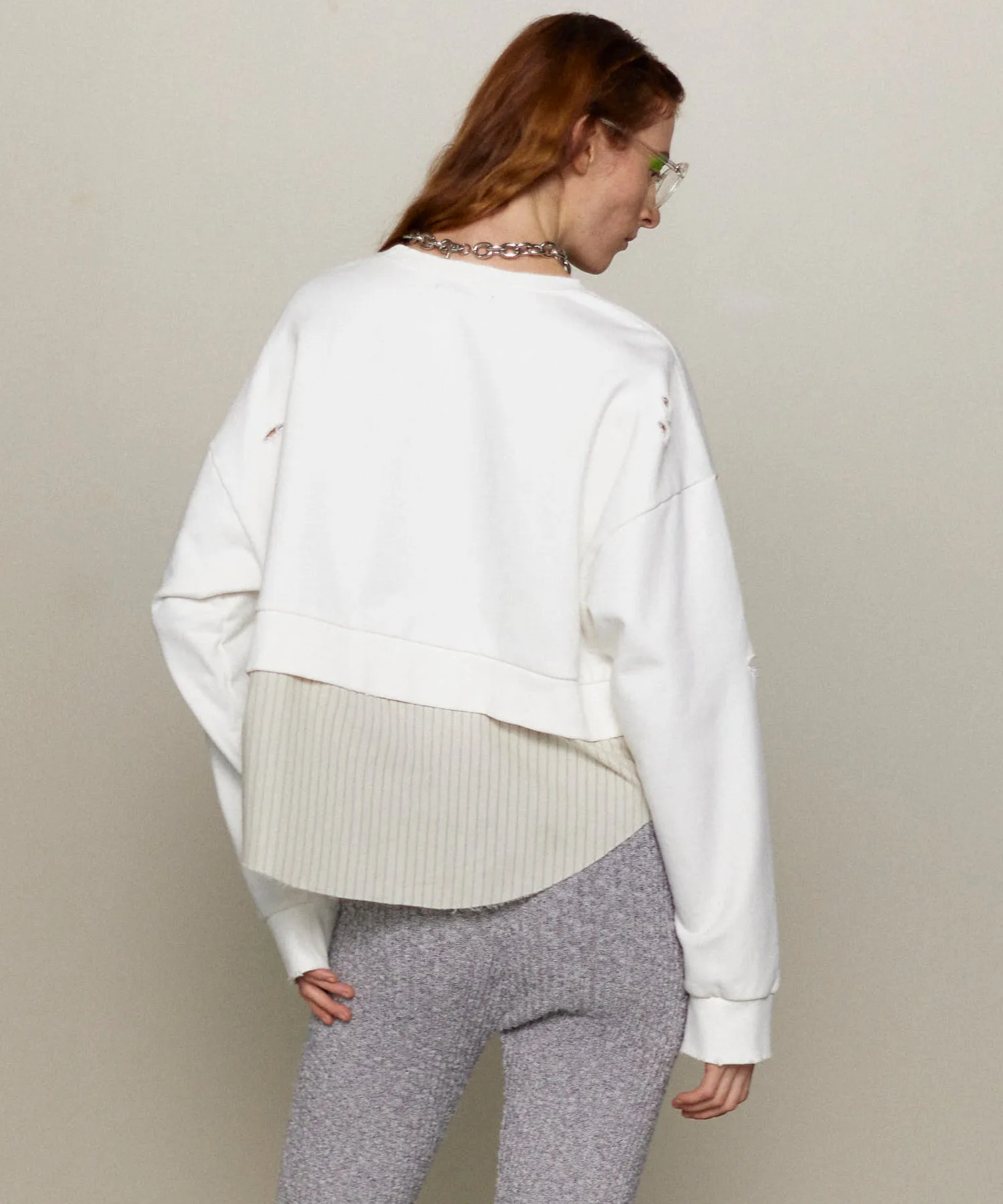 Shirt Layered Crush Processing Sweatshirt