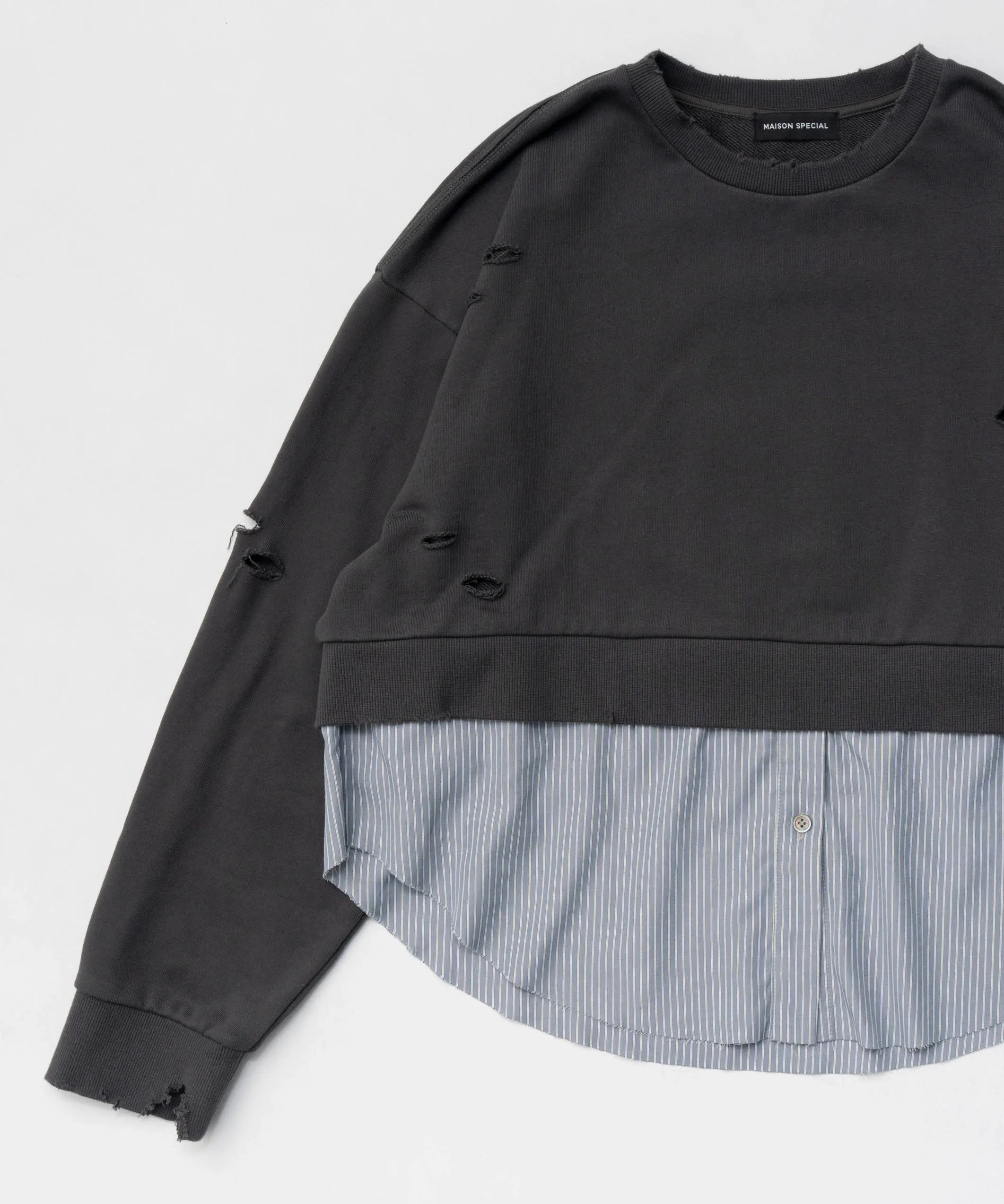 Shirt Layered Crush Processing Sweatshirt