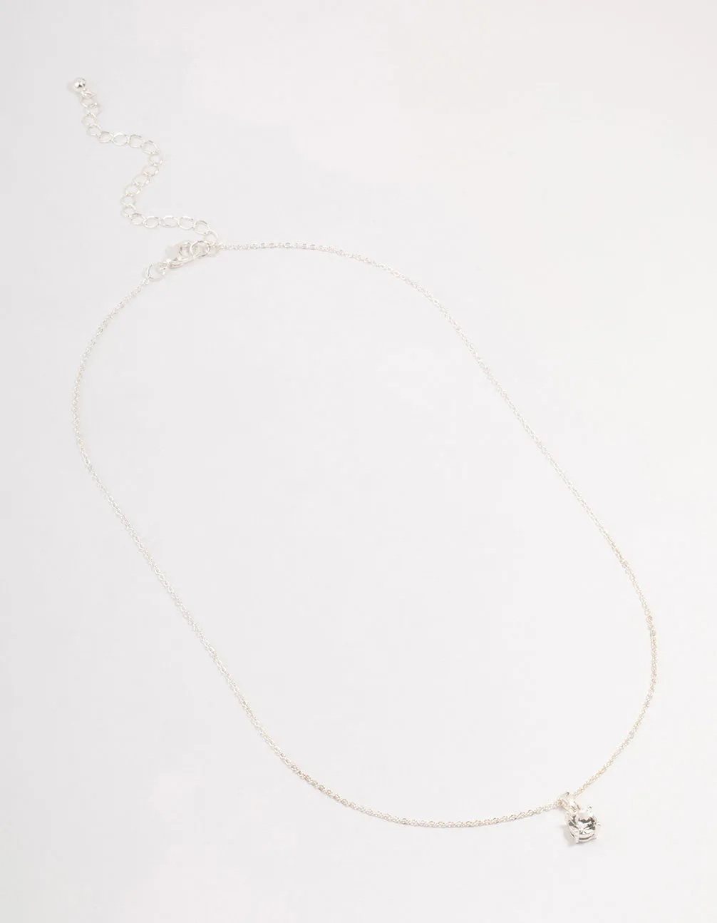 Silver Solitaire Czech Bohemia Crystal Necklace