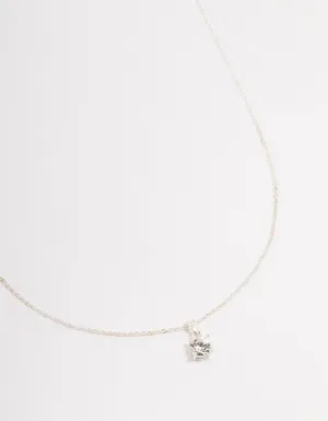 Silver Solitaire Czech Bohemia Crystal Necklace