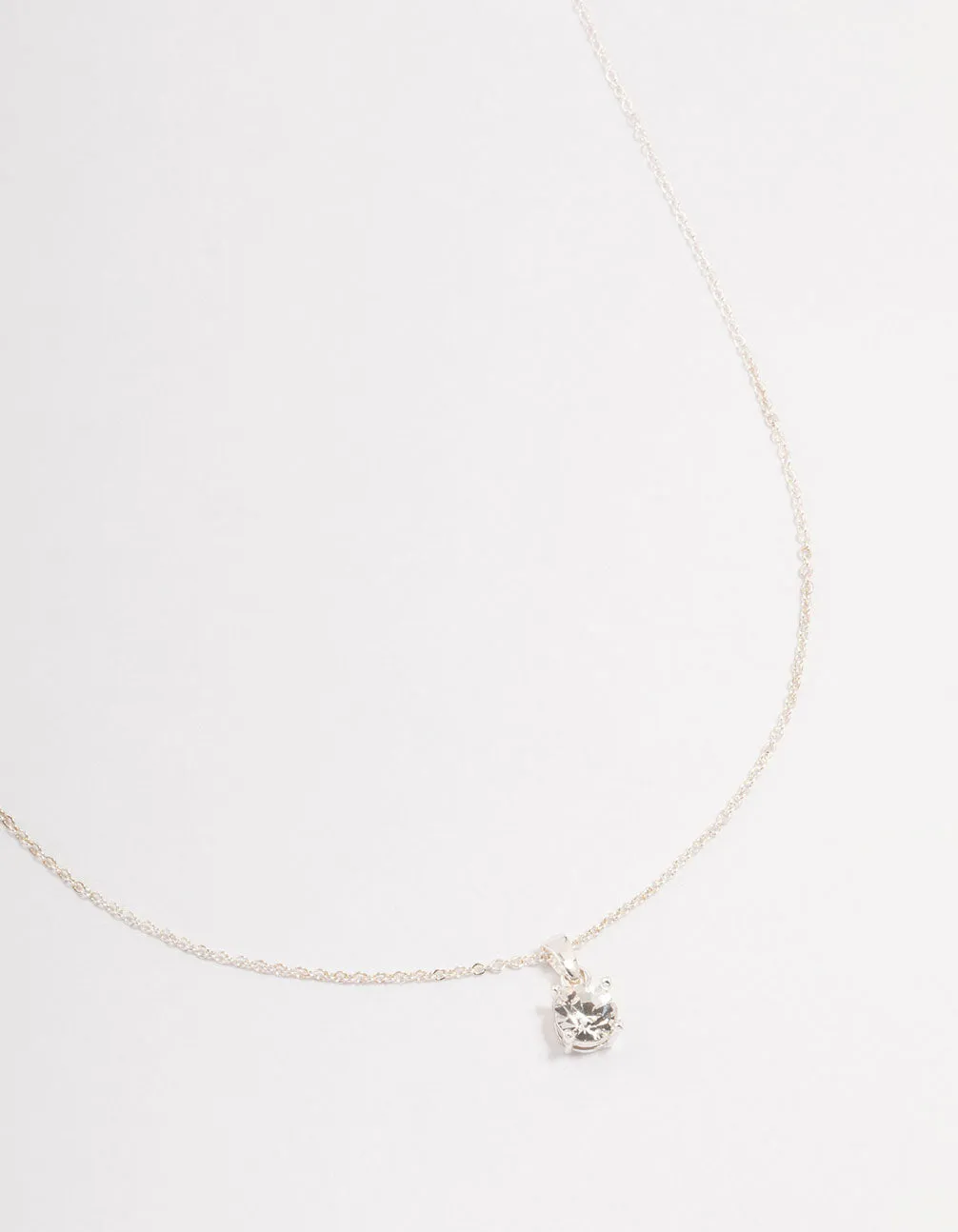 Silver Solitaire Czech Bohemia Crystal Necklace