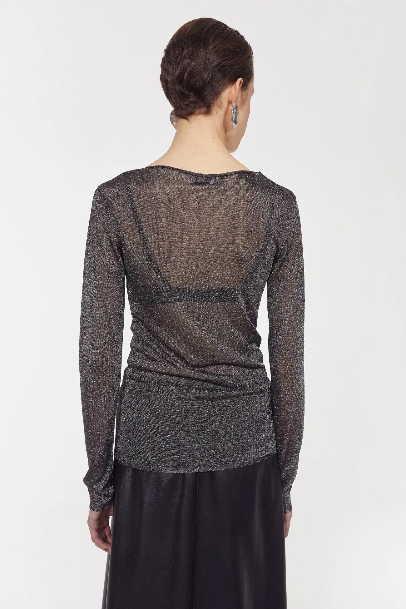 Simony Sparkle Knitted Sweater in Pewter