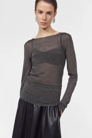 Simony Sparkle Knitted Sweater in Pewter