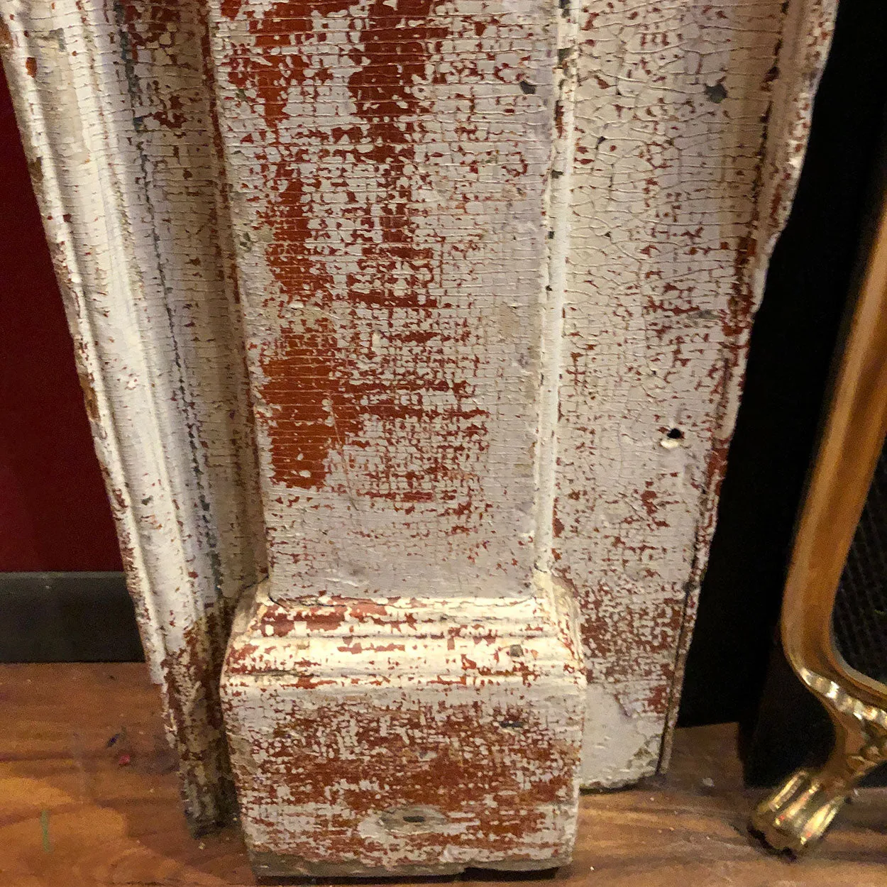 Small American White Painted Pine Fireplace Surround