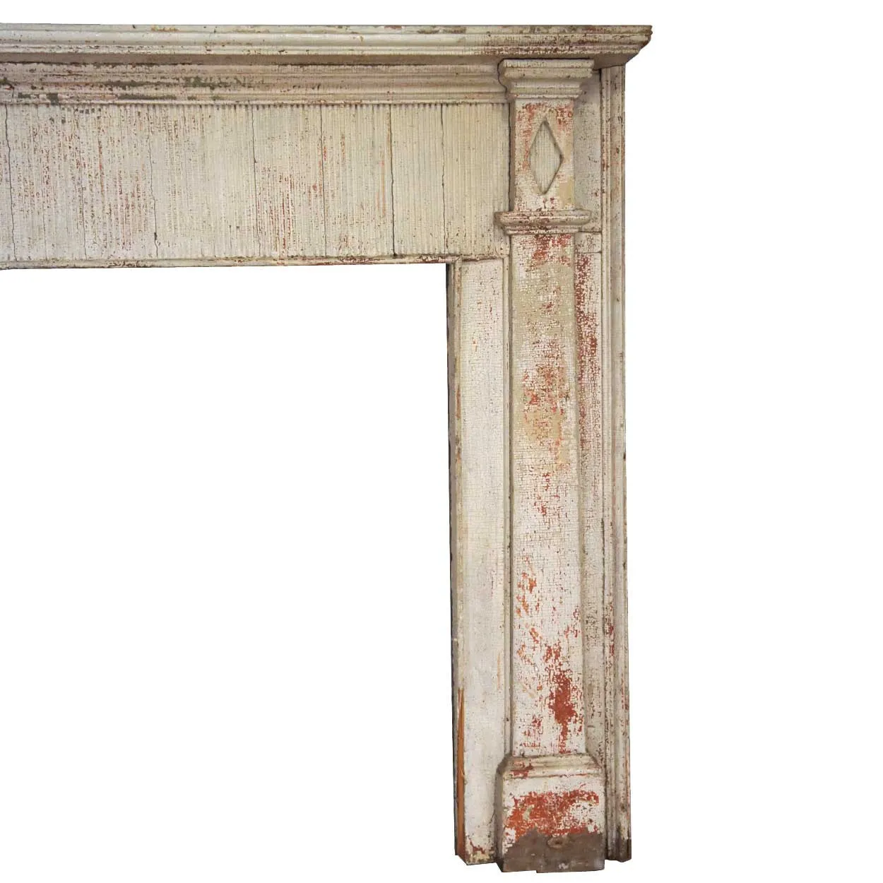 Small American White Painted Pine Fireplace Surround