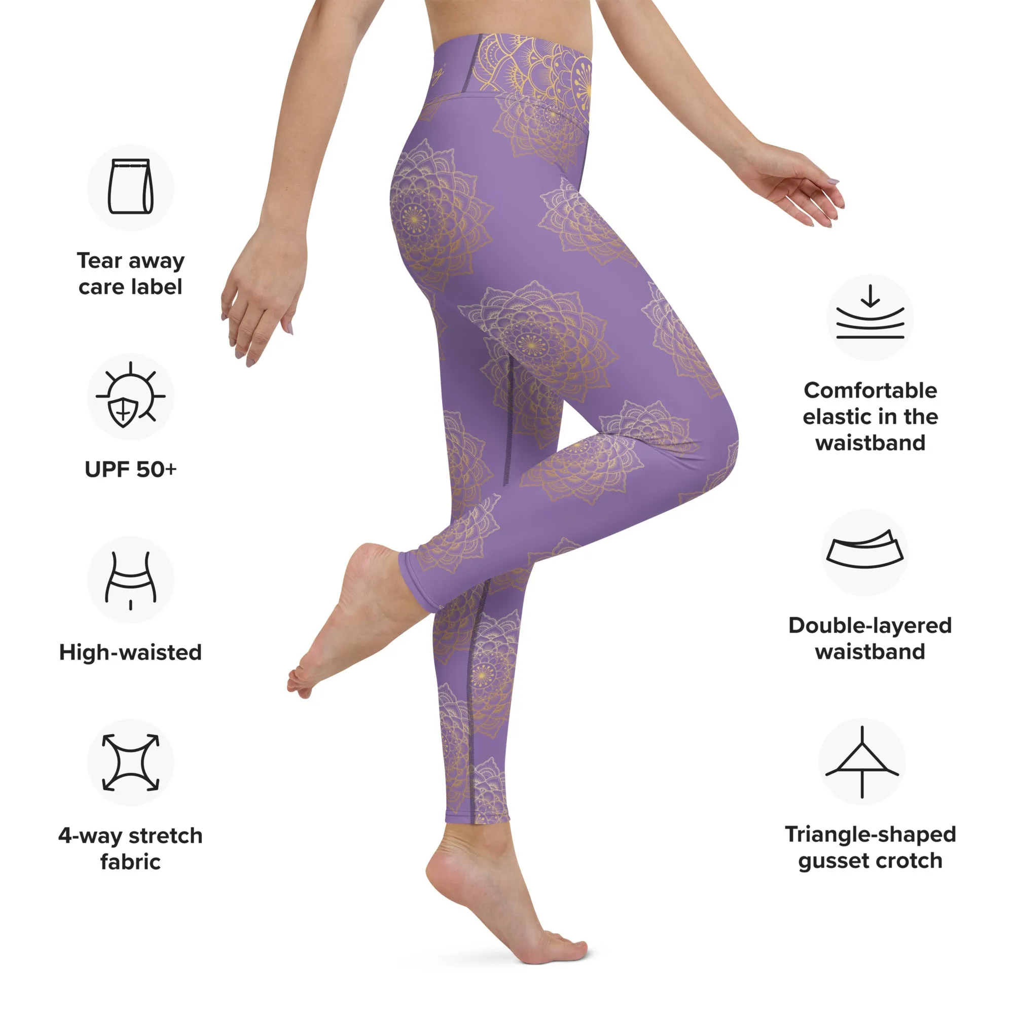 Soul Radiance "Gold n Violet" Leggings by Goddess Swag