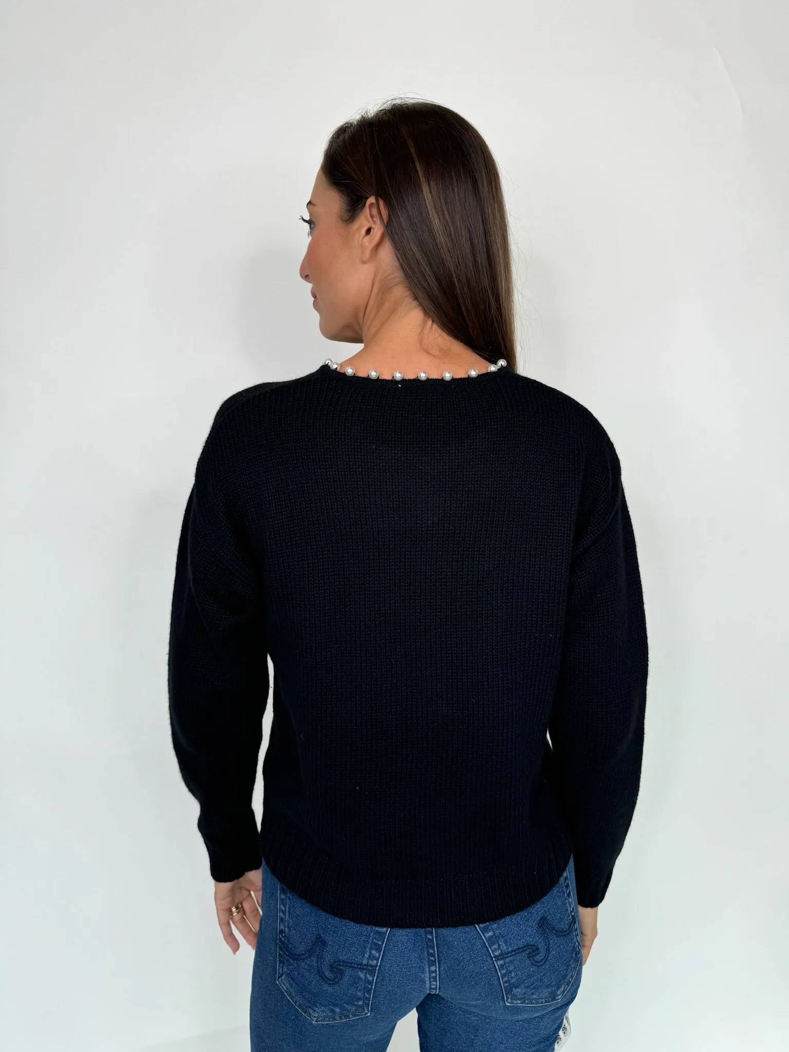 Splendid Emmy Pearl Cardigan Black
