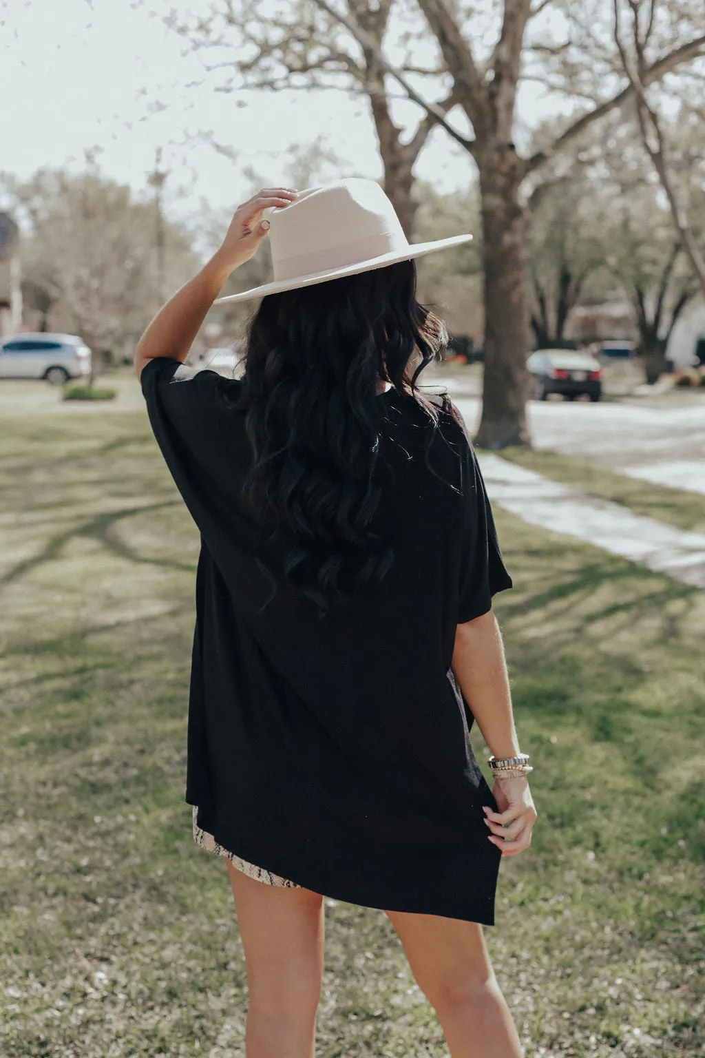 Split Side Tunic Top (BLACK)