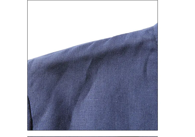 Spring Chinese Men's Wear Cotton and Hemp T-shirt, Loose Long-sleeved Round-collar Hanjacket, Men's Large Bottom Shirt and Linen