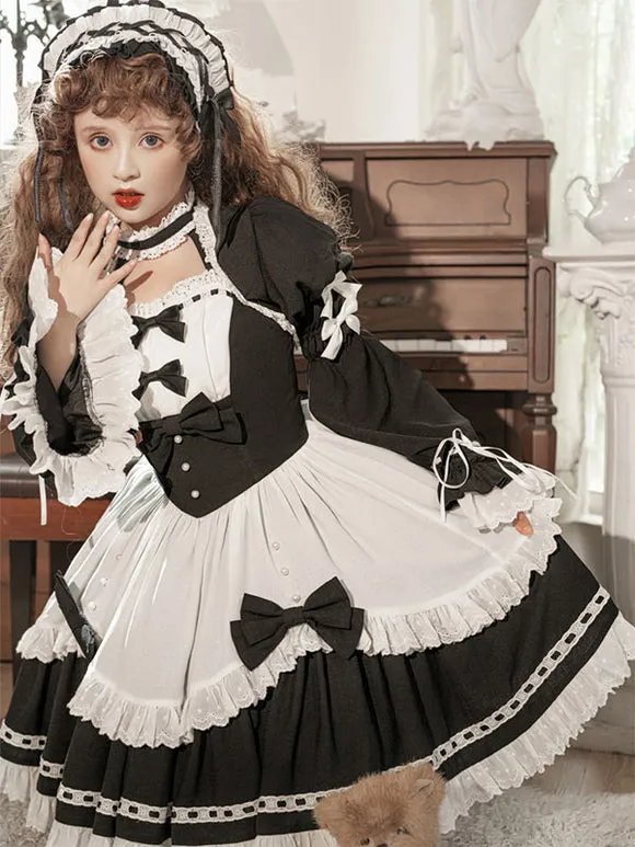 Steampunk Ruffles Long Sleeves Top Black