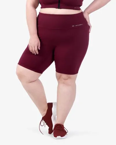 Steps High-waisted Activewear Biker Shorts - Maroon