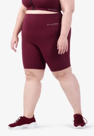 Steps High-waisted Activewear Biker Shorts - Maroon