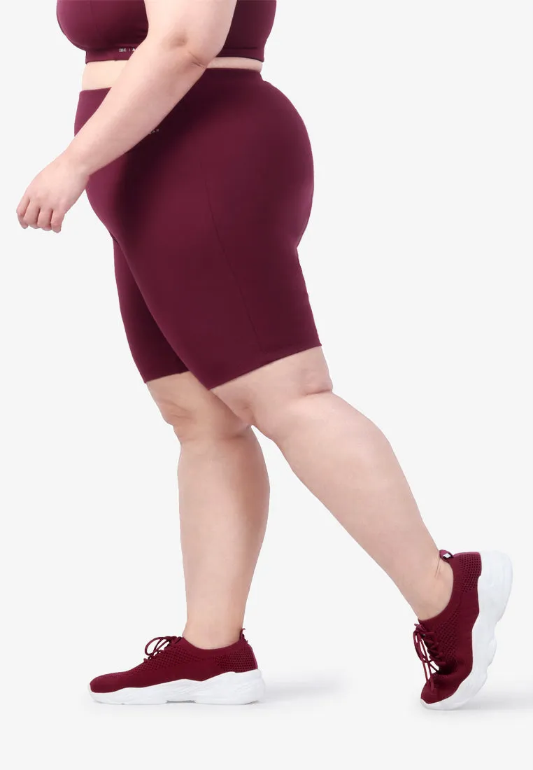 Steps High-waisted Activewear Biker Shorts - Maroon