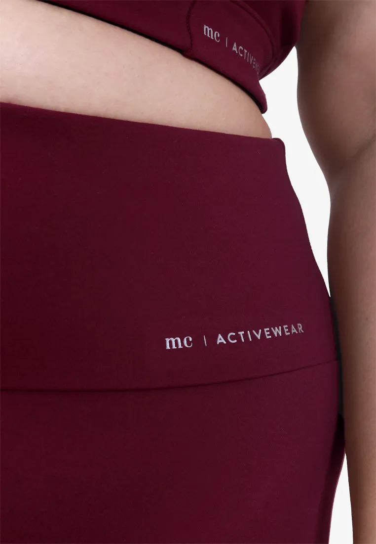 Steps High-waisted Activewear Biker Shorts - Maroon