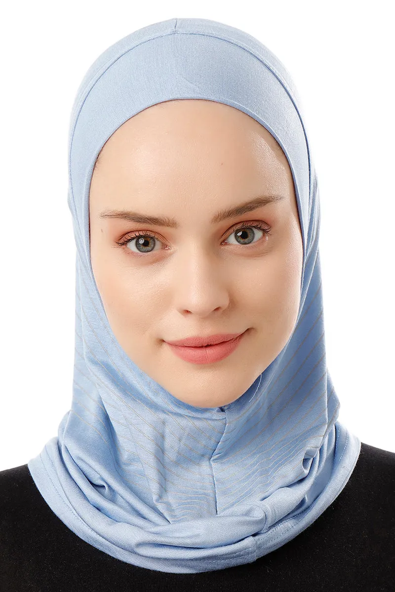 Striped Sport Scarf| Light Blue