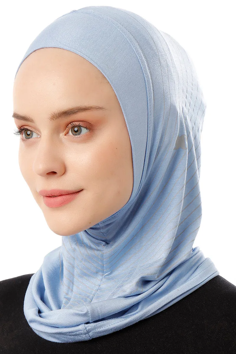 Striped Sport Scarf| Light Blue