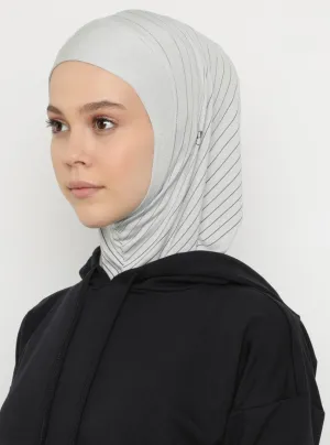 Striped Sport Scarf | Light Grey
