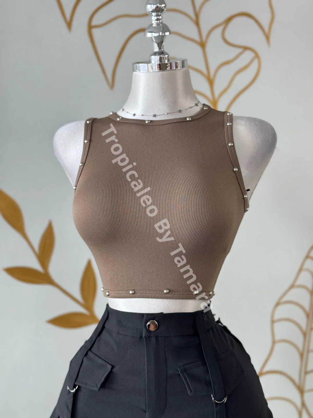 Studded Edge Crop Top