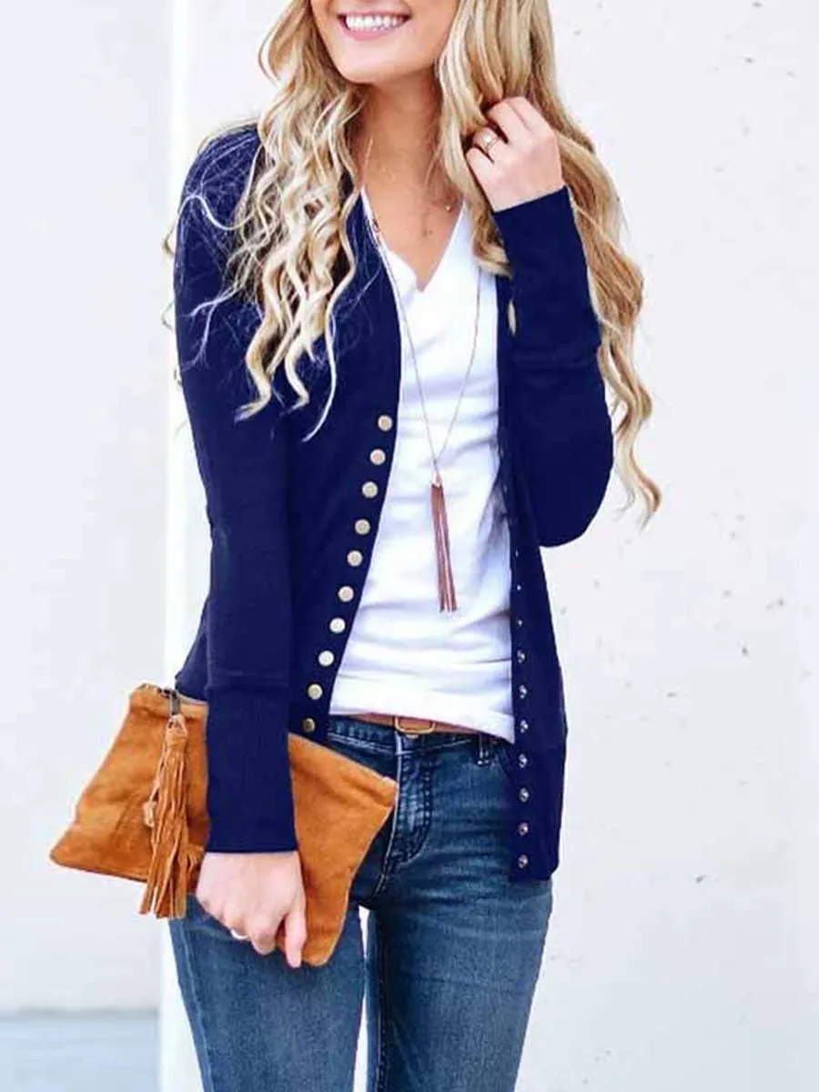 Stunncal Buttons Cardigan Tops