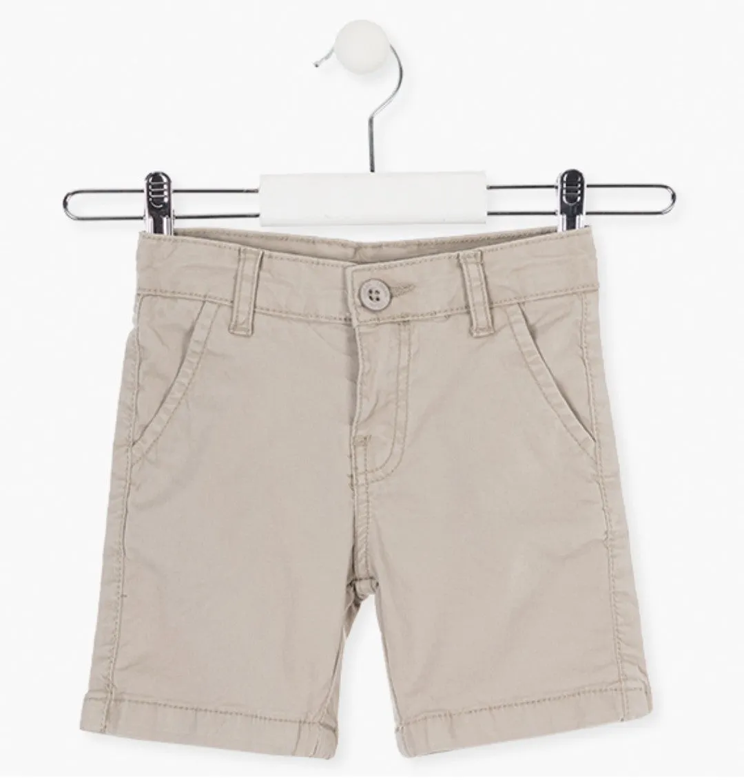 SUMMER SALE Losan Boys Cotton Blend Shorts:- Stone AGE 14