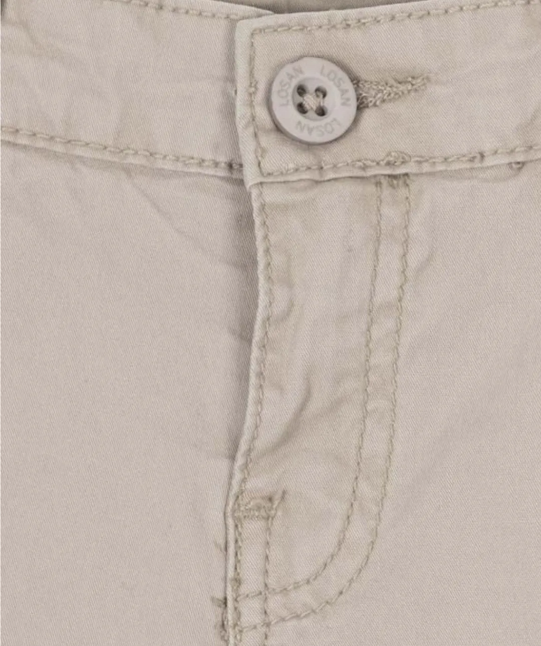 SUMMER SALE Losan Boys Cotton Blend Shorts:- Stone AGE 14