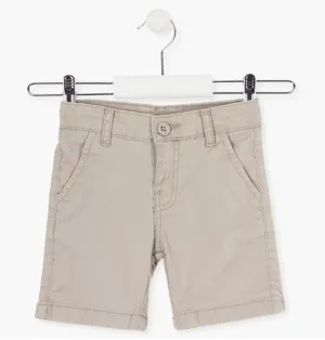 SUMMER SALE Losan Boys Cotton Blend Shorts:- Stone AGE 14