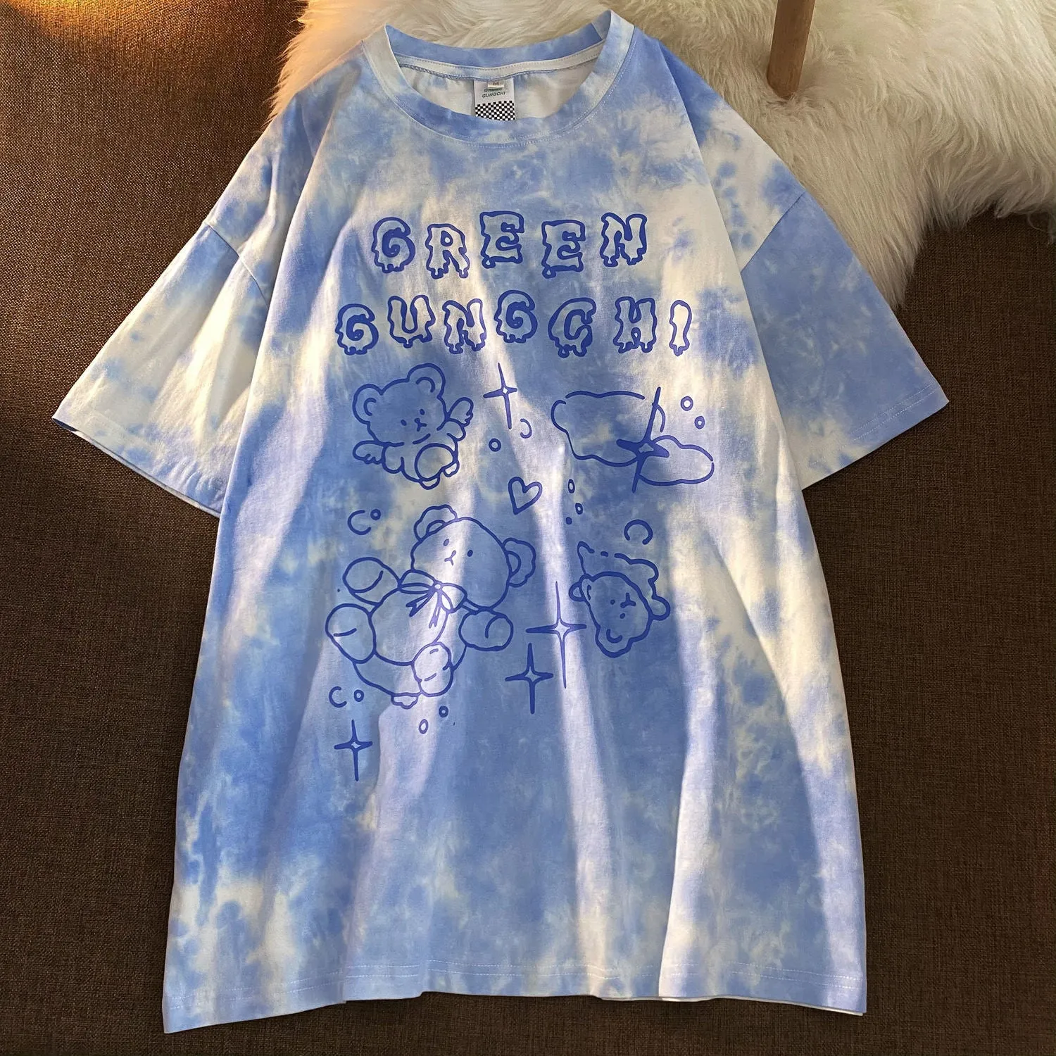 Summer women short-sleeved Female t-shirt Streetwear Top tie-dye oversized Tshirt
