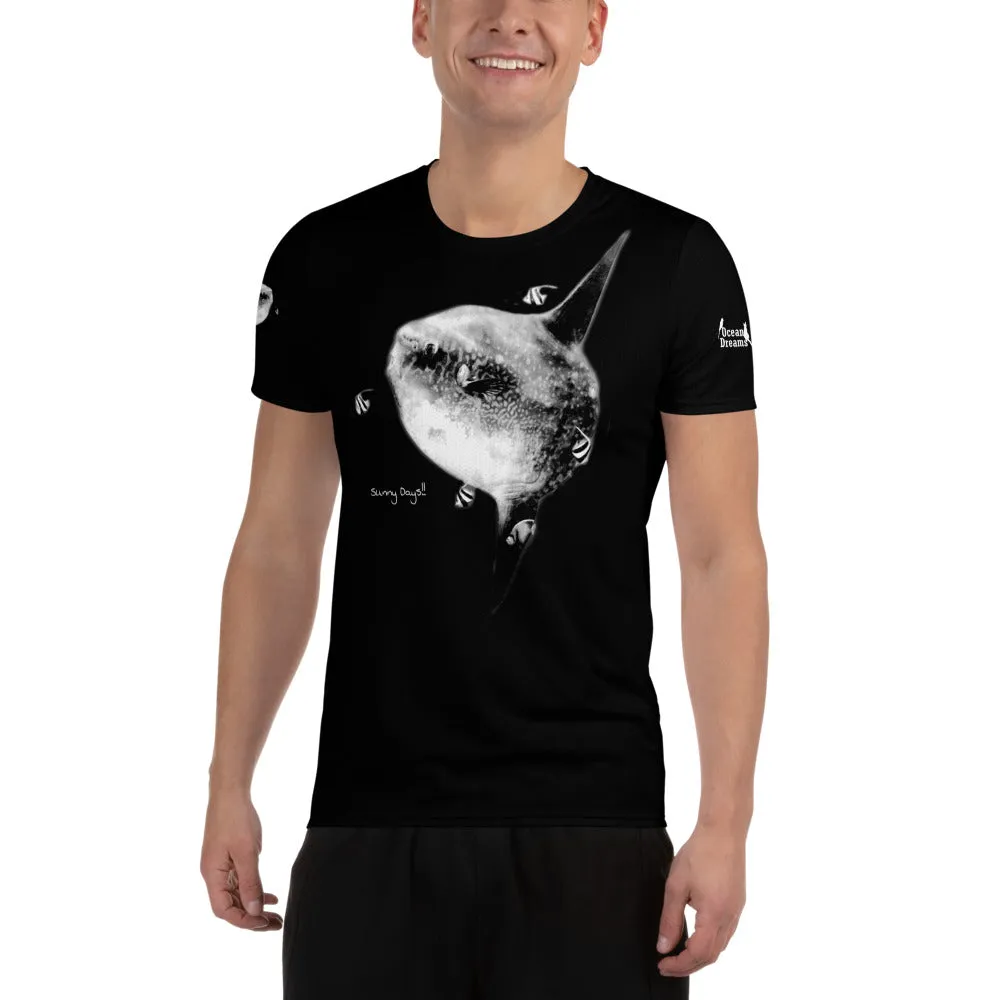 Sunny Days Ocean Sunfish design All-Over Print Men's Athletic T-shirt