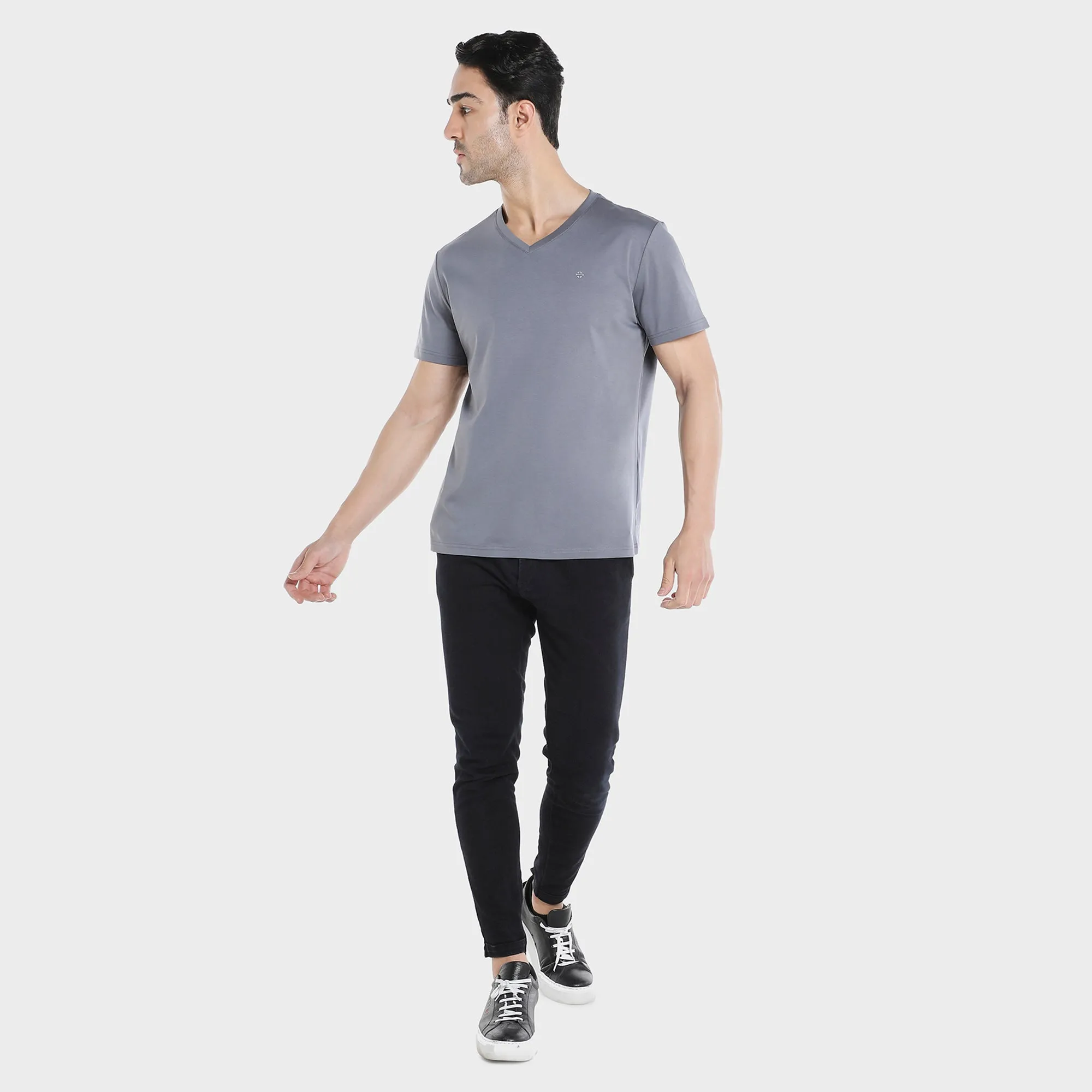 Supima V-Neck T-shirt - Grey