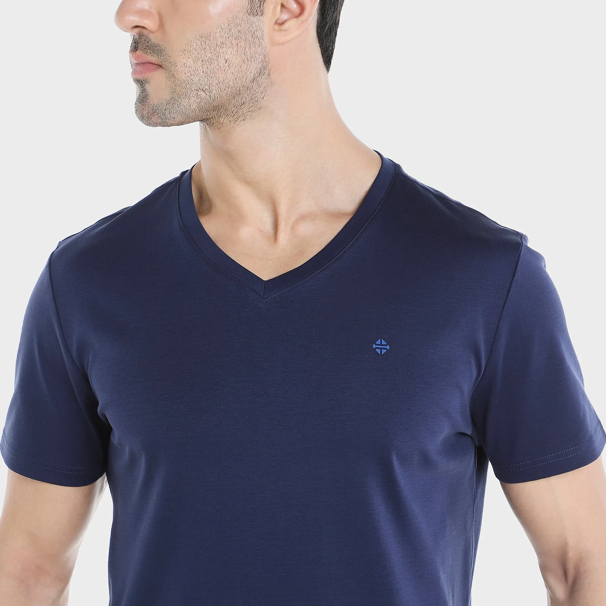 Supima V-Neck T-shirt - Navy Blue