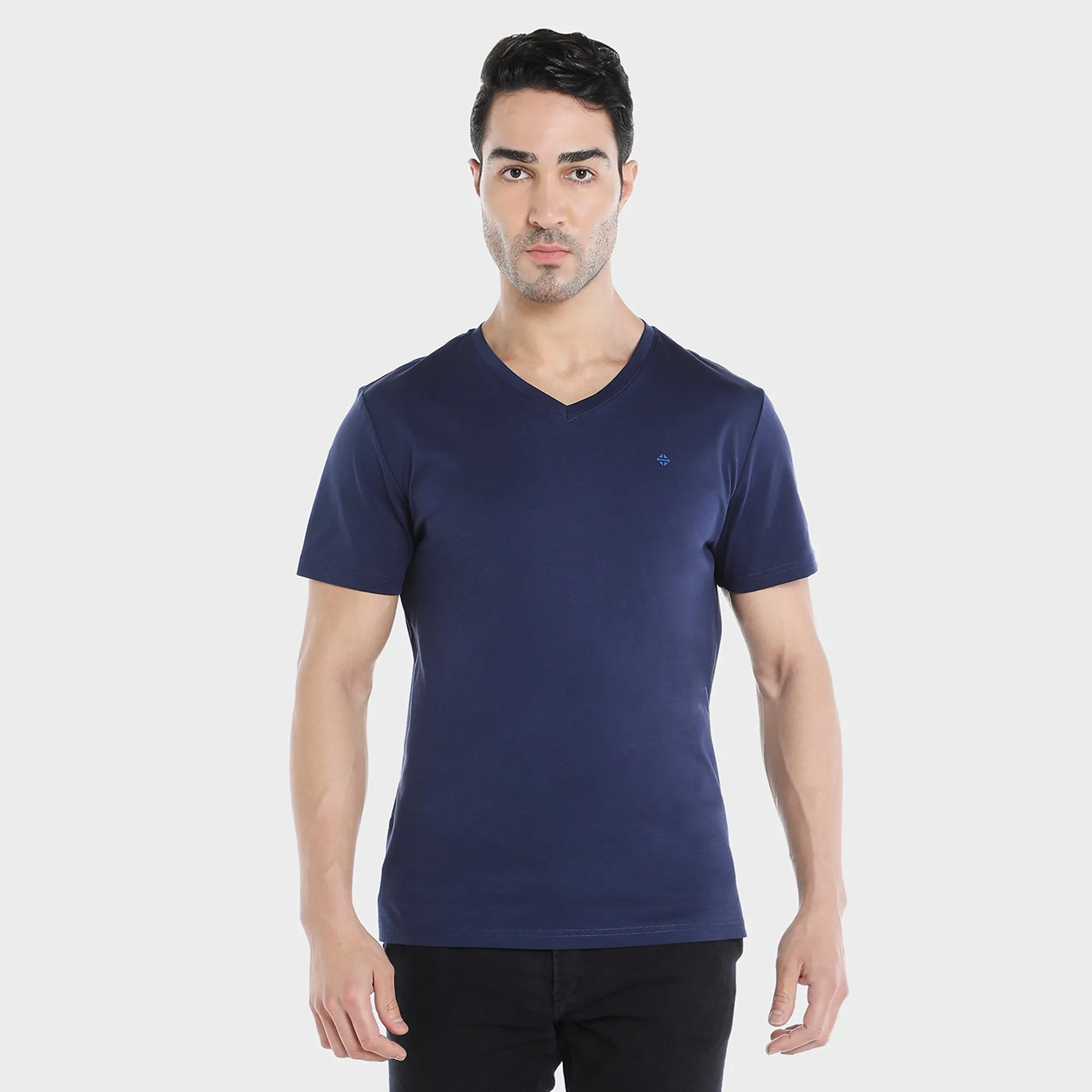 Supima V-Neck T-shirt - Navy Blue