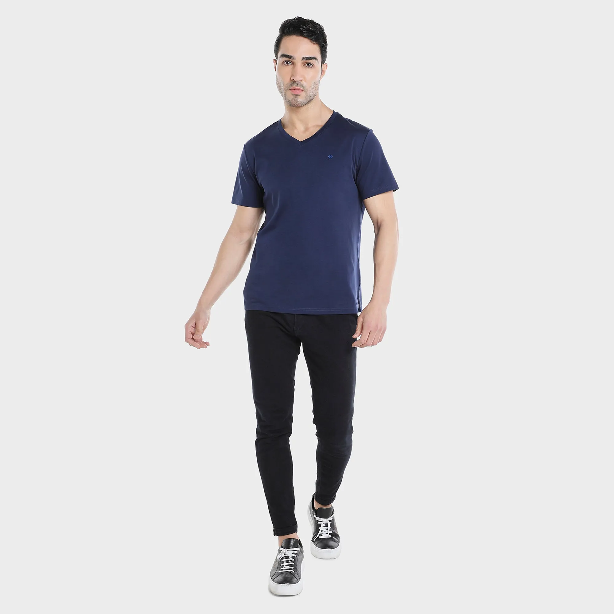 Supima V-Neck T-shirt - Navy Blue