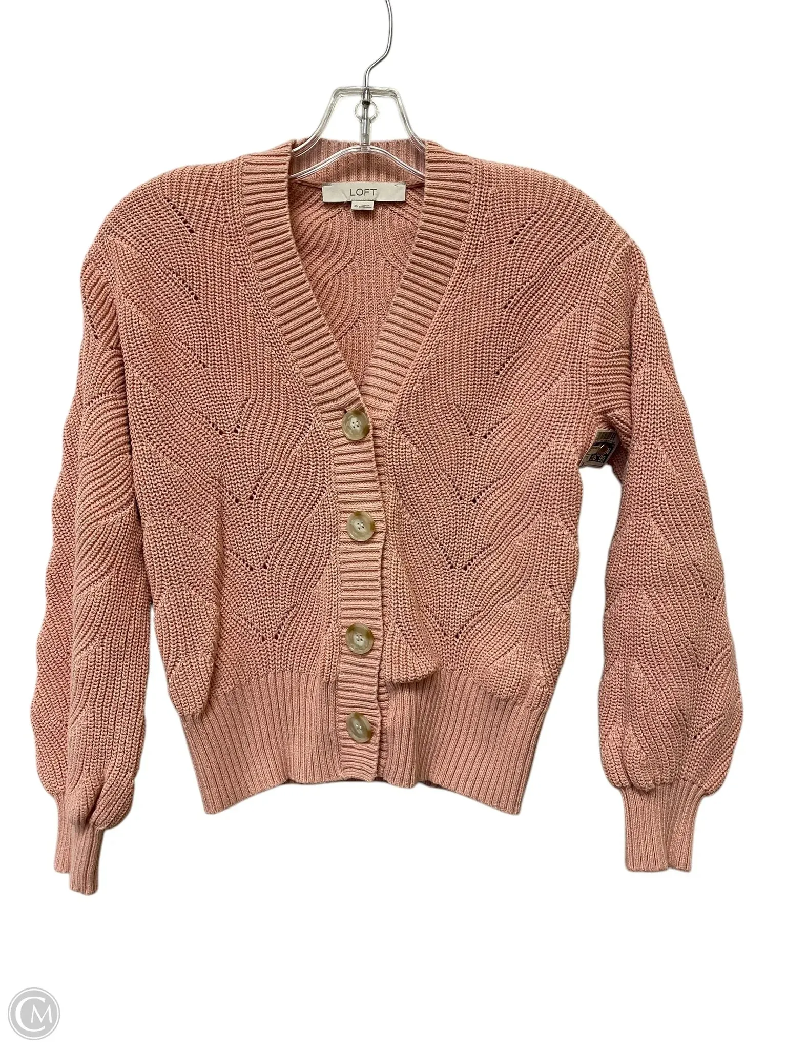 Sweater Cardigan By Loft In Pink, Size: Xs