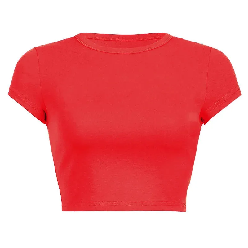 Sweet Purple Short Sleeve Casual Crop Top