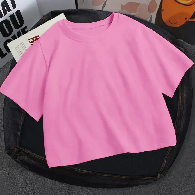 Sweet Purple Short Sleeve Casual Crop Top
