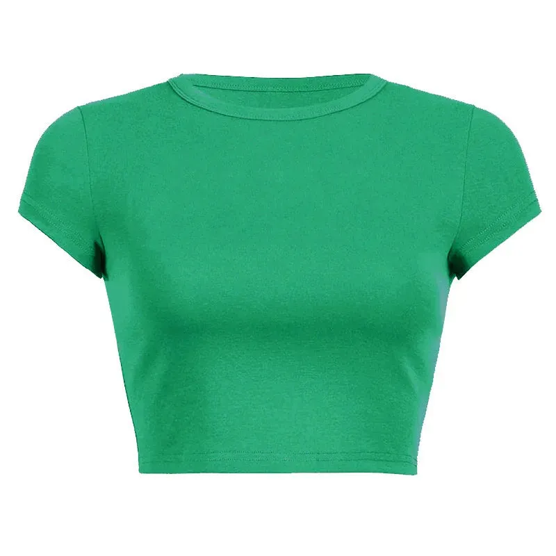 Sweet Purple Short Sleeve Casual Crop Top