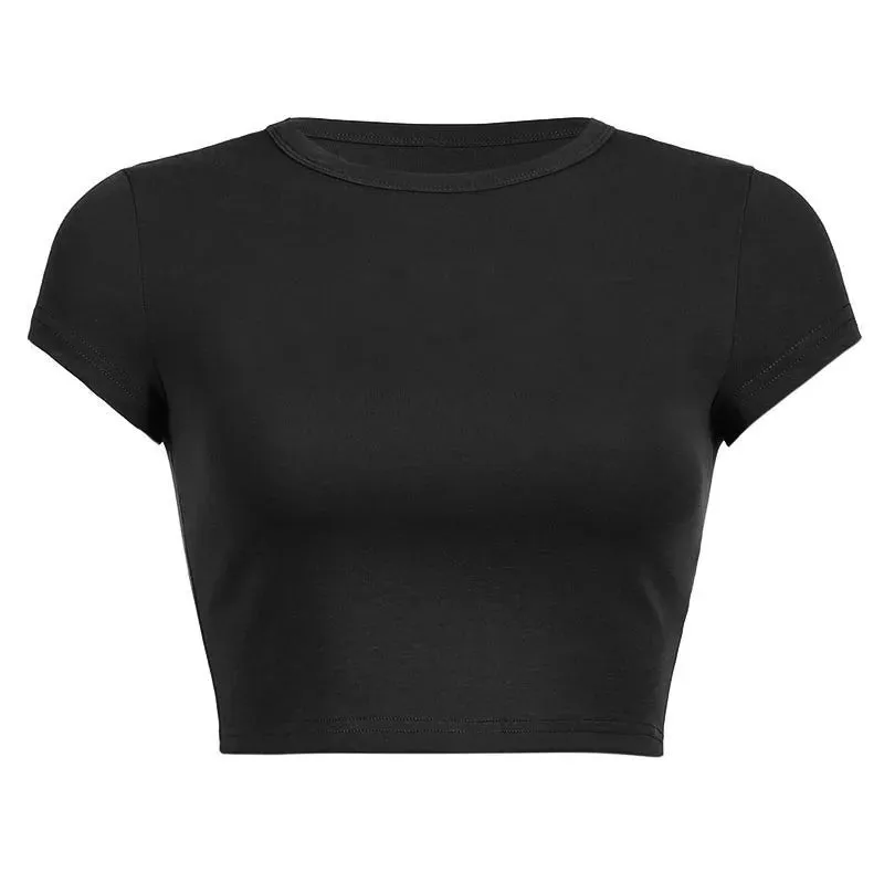Sweet Purple Short Sleeve Casual Crop Top