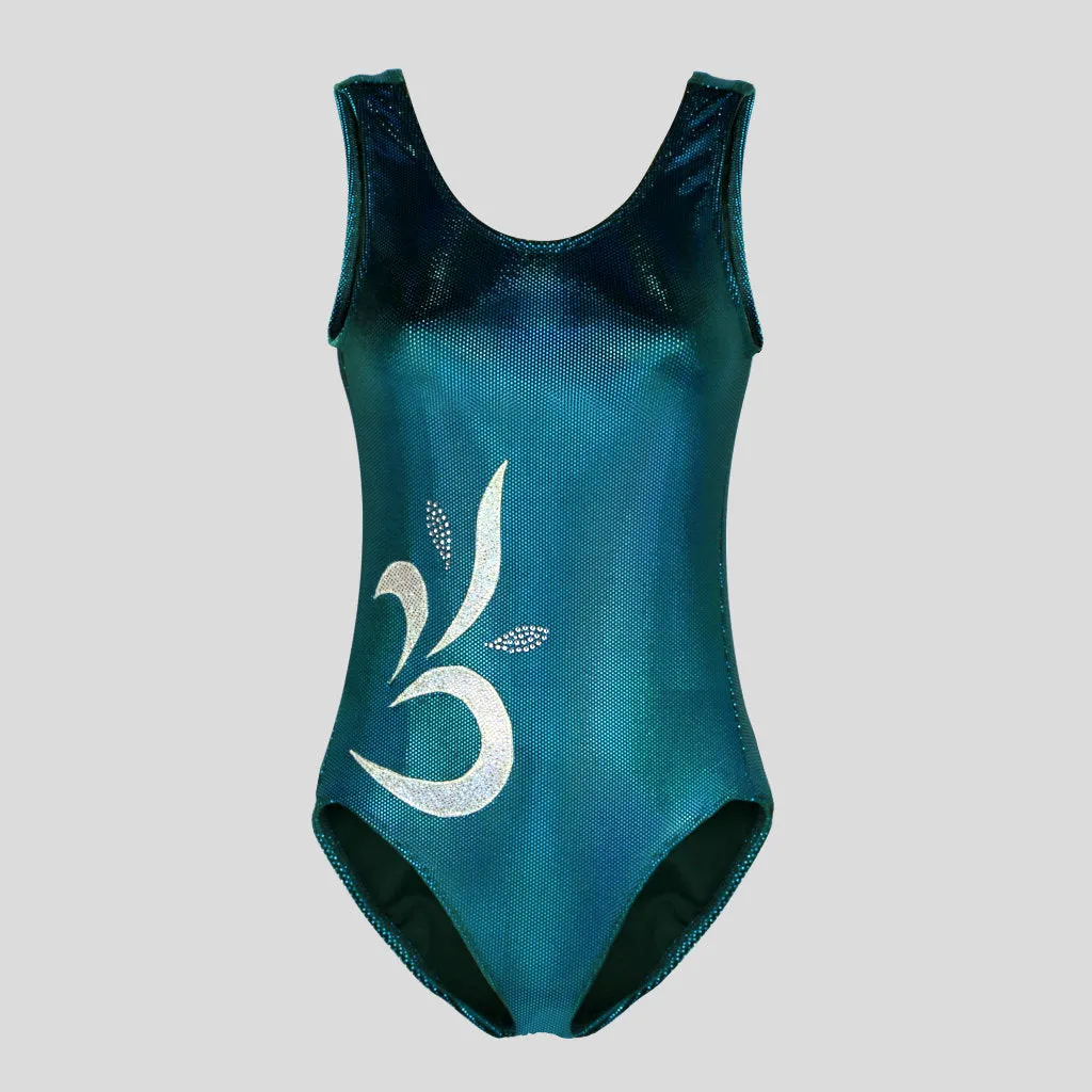 Teal Cyber Velvet Leotard