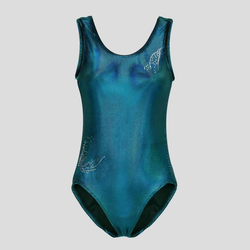 Teal Cyber Velvet Leotard