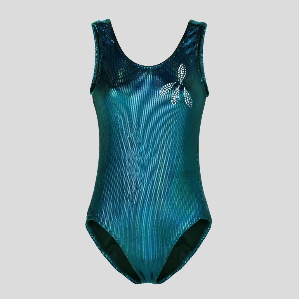 Teal Cyber Velvet Leotard
