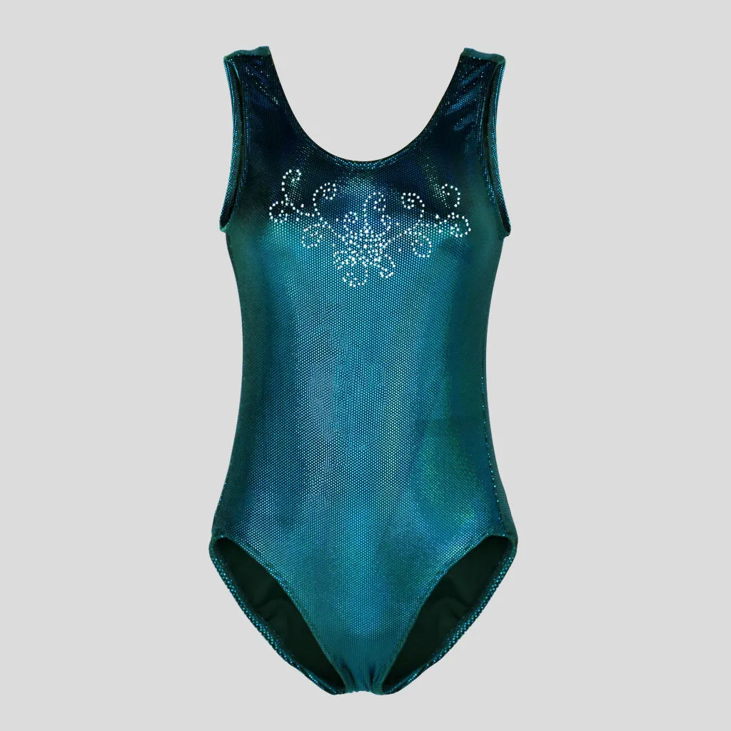 Teal Cyber Velvet Leotard