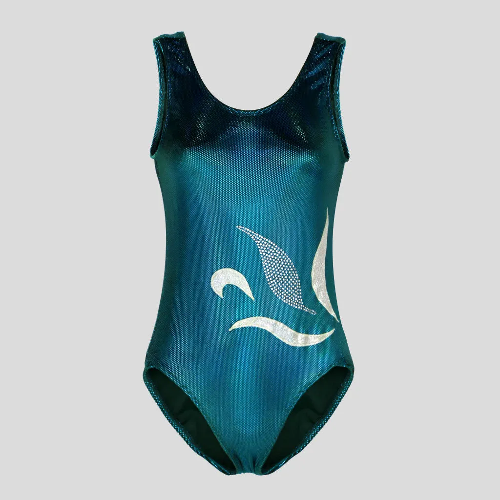Teal Cyber Velvet Leotard