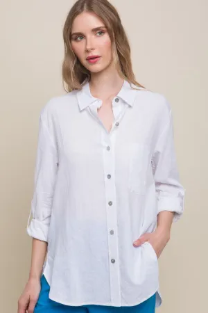 The Andrea linen top- White