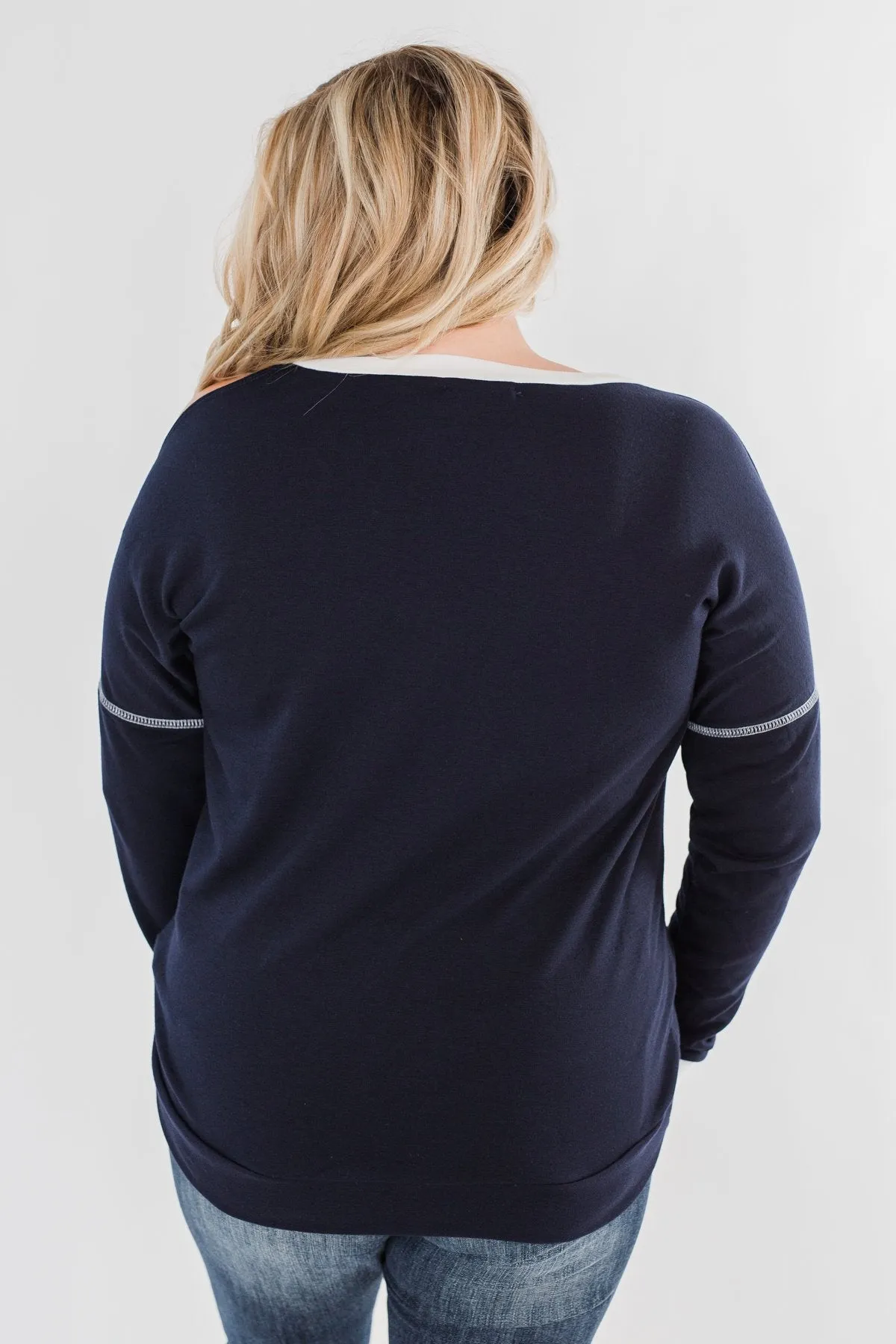 The Best Day Long Sleeve Top- Navy