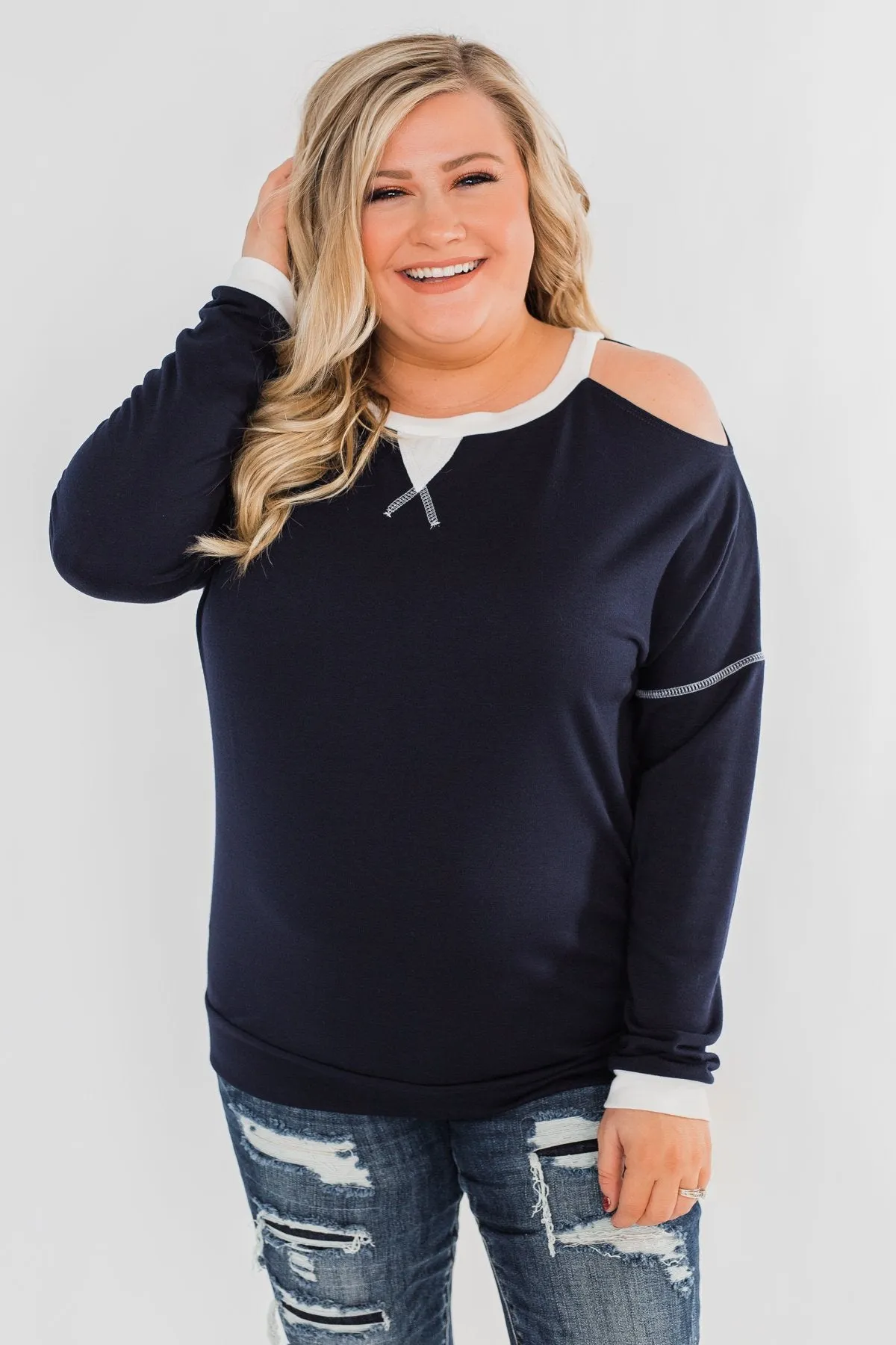 The Best Day Long Sleeve Top- Navy