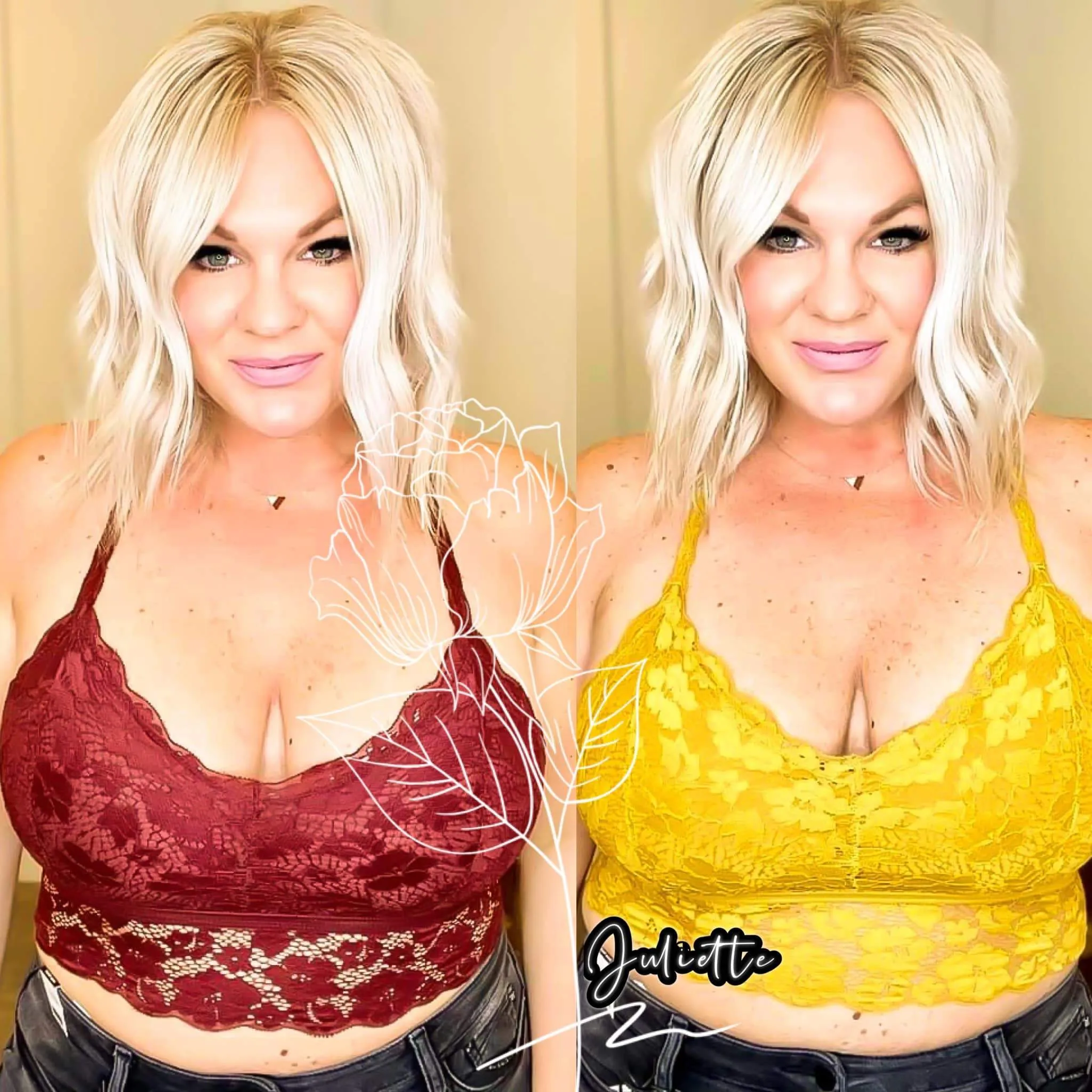 The Juliette Criss-Cross Lace Bralette in Fall Colors