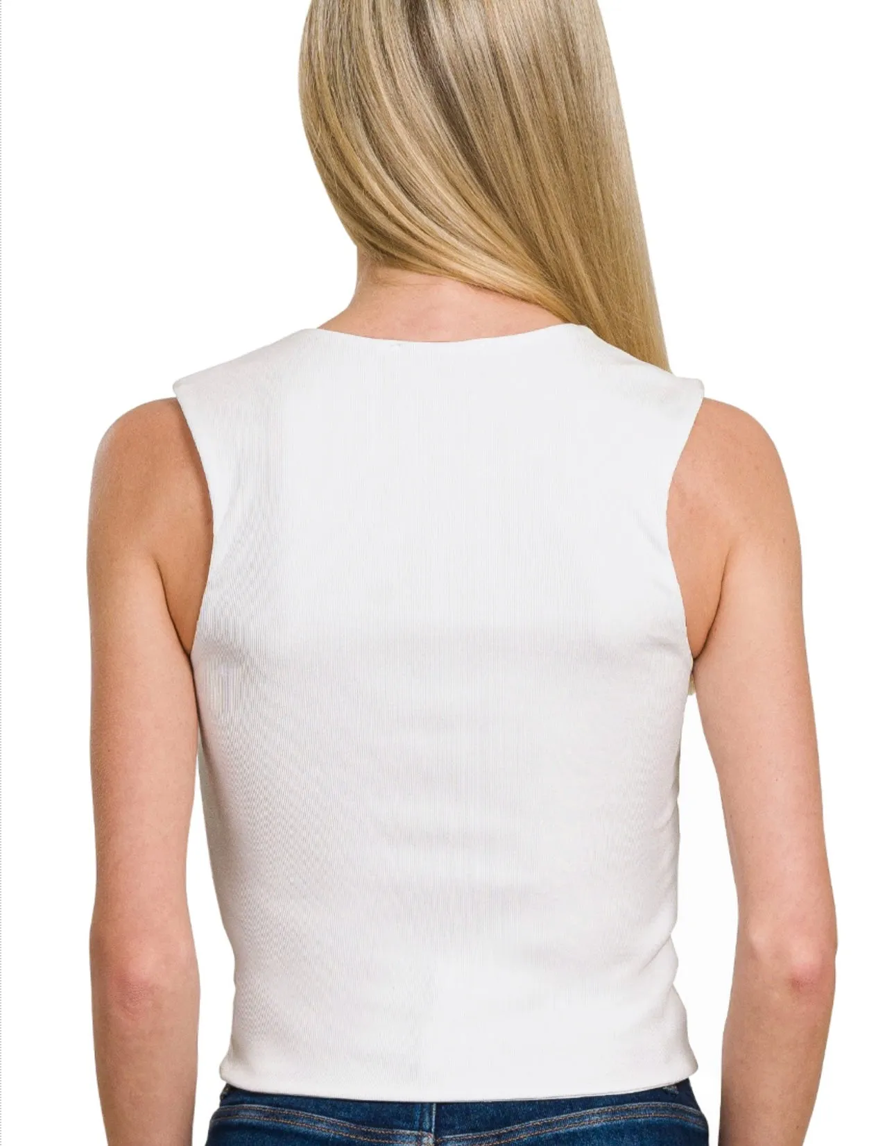 The Ribbed Square Neck Tank Top